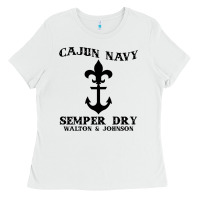 White cajun navy Ladies Tee - artisFamous