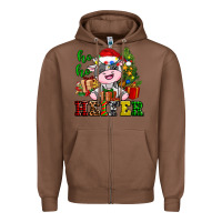 Chestnut ho ho heifer little cute christmas cow Zipper Hoodie - AdoDesignShop