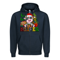Ho Ho Heifer Little Cute Christmas Cow Zipper Hoodie | Teevron