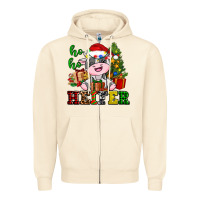 Sandshell ho ho heifer little cute christmas cow Zipper Hoodie - AdoDesignShop