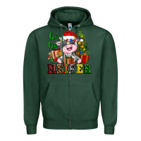 Sports Green ho ho heifer little cute christmas cow Zipper Hoodie - AdoDesignShop