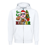 White ho ho heifer little cute christmas cow Zipper Hoodie - AdoDesignShop