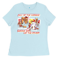 Baby Blue wrong side of the river Ladies Tee - artisFamous