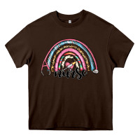 Chocolate Brown western nurse rainbow Heavy Core Tee - RanaPortraitStore