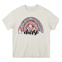 Cream western nurse rainbow Heavy Core Tee - RanaPortraitStore