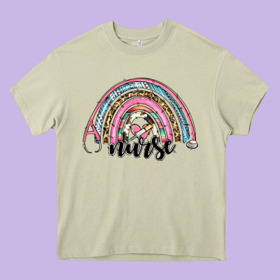 Western Nurse Rainbow Heavy Core Tee Designed By Ranaportraitstore