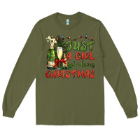 Army Green just a girl who loves christmas Long Sleeve Tee - BundleAndBundleShop