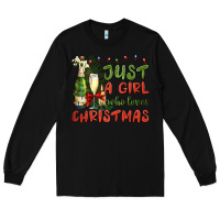 Black just a girl who loves christmas Long Sleeve Tee - BundleAndBundleShop