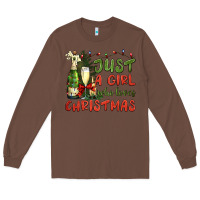 Chestnut just a girl who loves christmas Long Sleeve Tee - BundleAndBundleShop