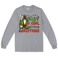Heather Grey just a girl who loves christmas Long Sleeve Tee - BundleAndBundleShop