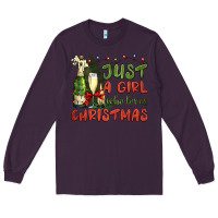 Plum just a girl who loves christmas Long Sleeve Tee - BundleAndBundleShop