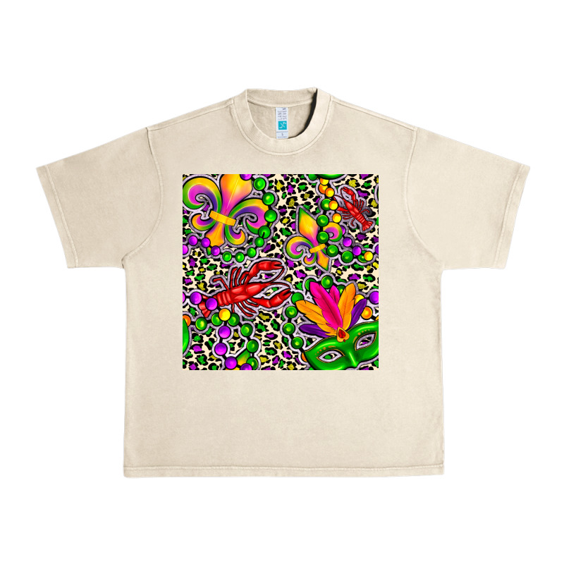 Mardi Gras Crawfish Leopard  Seamless Pattern Urban Heavy Tee by FaDigitalArtStudio | Teevron