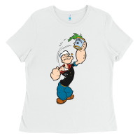 White Popeye Spinach Retro Mens Funny Ladies Tee - artisFamous