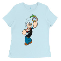 Baby Blue Popeye Spinach Retro Mens Funny Ladies Tee - artisFamous