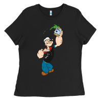 Black Popeye Spinach Retro Mens Funny Ladies Tee - artisFamous