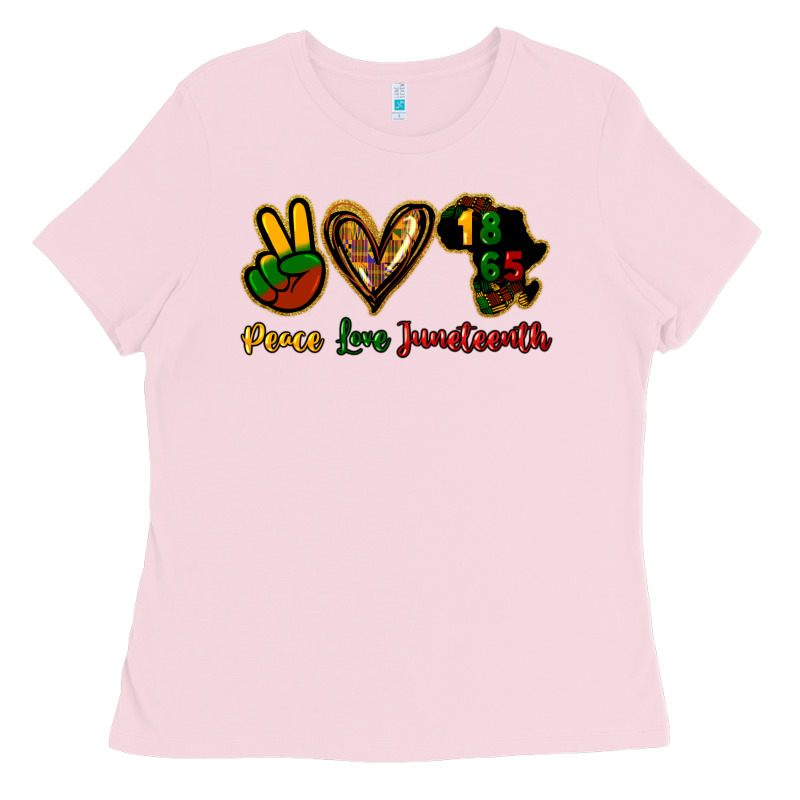 Peace Love Juneteenth Ladies Tee by HowdyJamesFarm | Teevron
