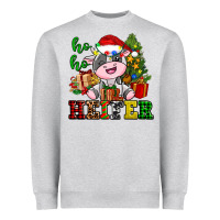 Heather Grey ho ho heifer little cute christmas cow Heavyweight Sweatshirt - AdoDesignShop