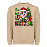Mushroom ho ho heifer little cute christmas cow Heavyweight Sweatshirt - AdoDesignShop