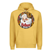 Antique Gold believe Santa Claus Christmas Premium Hoodie - Jasminsmagicworld
