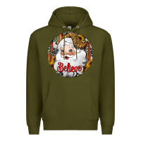 Army Green believe Santa Claus Christmas Premium Hoodie - Jasminsmagicworld