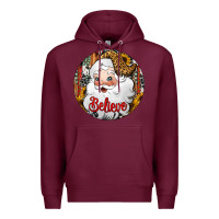 Burgundy believe Santa Claus Christmas Premium Hoodie - Jasminsmagicworld