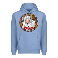 Colony Blue believe Santa Claus Christmas Premium Hoodie - Jasminsmagicworld