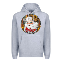 Heather Grey believe Santa Claus Christmas Premium Hoodie - Jasminsmagicworld