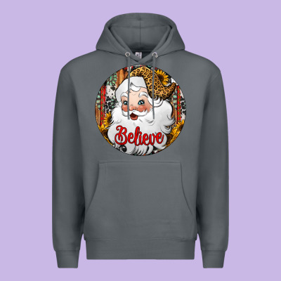 Believe Santa Claus Christmas Premium Hoodie Designed By Jasminsmagicworld