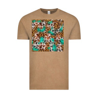 Vintage Coffee Western Turquoise Glitter Cowhide Leopard Seamless Vintage Tee - FaDigitalArtStudio