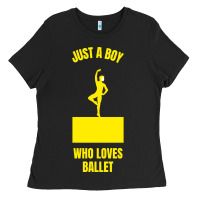 Black just a boy who loves ballet Ladies Tee - artisFamous