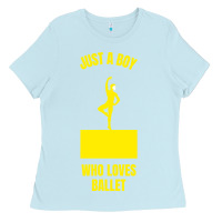 Baby Blue just a boy who loves ballet Ladies Tee - artisFamous