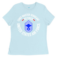 Baby Blue chief master sergeant retired Ladies Tee - artisFamous