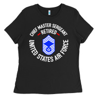 Black chief master sergeant retired Ladies Tee - artisFamous