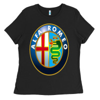 Black alfa racing big merch Ladies Tee - artisFamous