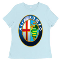 Baby Blue alfa racing big merch Ladies Tee - artisFamous