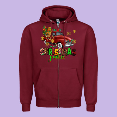 Christmas Junkie Zipper Hoodie Designed By Adodesignshop