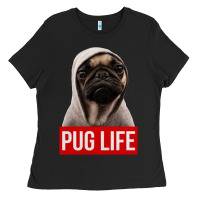 Black pug life Ladies Tee - artisFamous
