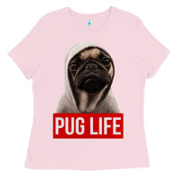 Bubblegum Pink pug life Ladies Tee - artisFamous