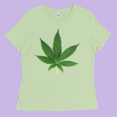 Weed Leaf Ladies Tee Designed By Artisfamous