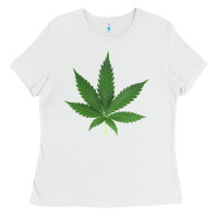 White Weed leaf Ladies Tee - artisFamous