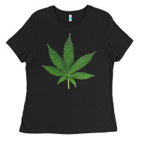 Black Weed leaf Ladies Tee - artisFamous