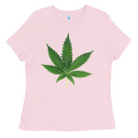 Bubblegum Pink Weed leaf Ladies Tee - artisFamous