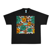 Black gemstone sunflower cowhide leopard seamles pattern Urban Heavy Tee - FaDigitalArtStudio