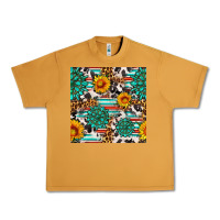 Peanut Butter gemstone sunflower cowhide leopard seamles pattern Urban Heavy Tee - FaDigitalArtStudio