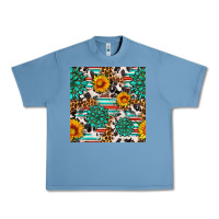 Pebble Blue gemstone sunflower cowhide leopard seamles pattern Urban Heavy Tee - FaDigitalArtStudio