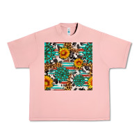 Salmon gemstone sunflower cowhide leopard seamles pattern Urban Heavy Tee - FaDigitalArtStudio
