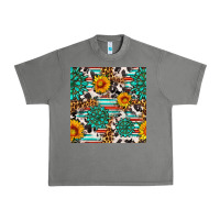Tornado gemstone sunflower cowhide leopard seamles pattern Urban Heavy Tee - FaDigitalArtStudio