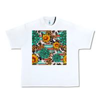 White gemstone sunflower cowhide leopard seamles pattern Urban Heavy Tee - FaDigitalArtStudio