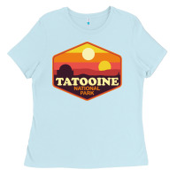 Baby Blue tatooine national park Ladies Tee - artisFamous