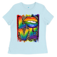 Baby Blue Love pride Ladies Tee - CowGirlArtShop